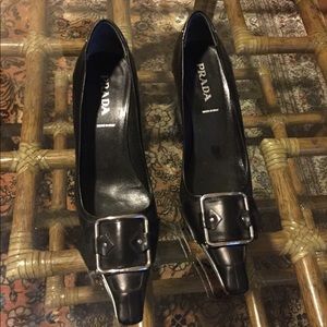 Prada mid heel pumps black 7
